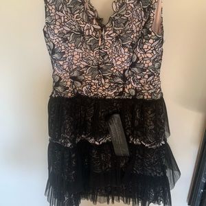 BCBG midi tulle lace dress.